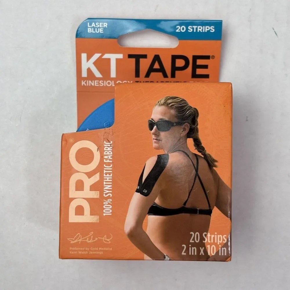 KT Tape Pro Elastic Sports Tape 100%‎ Synthetic Laser Blue 20 Precut 10